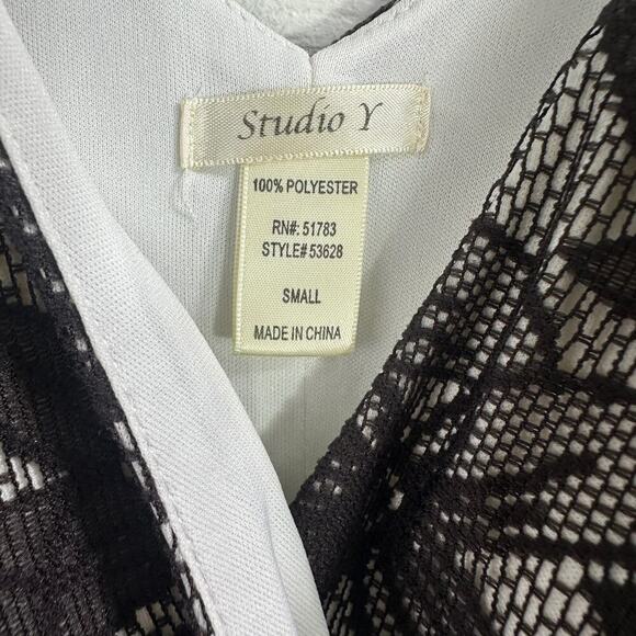 Y2K Studio Y Brown & cream Lace overlay Dress w/tule ruffle bottom Party Formal - Picture 3 of 15